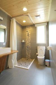 造橋鄉的住宿－戀空民宿  ，一间带卫生间和淋浴的浴室