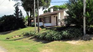 a house with a tree laying on the side of it at Jacarandá in La Paloma