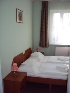 Postel nebo postele na pokoji v ubytování Füzi Panzió