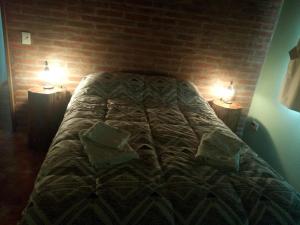 1 dormitorio con 2 almohadas en KaiKen Lauquen en Trevelín