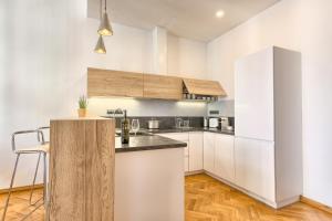 Kuchyň nebo kuchyňský kout v ubytování Spacious And Bright Apartment Dusni 13