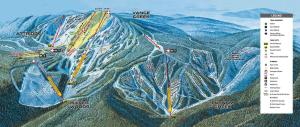 a map of a ski slope with mountains at The Pinnacles Suites & Townhomes in Silver Star