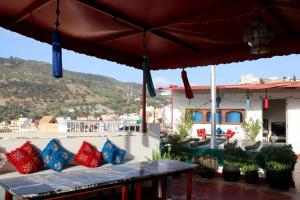 Uma vista da montanha tirada do cama e café (B&B) 