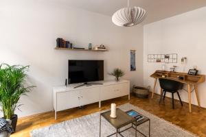 Μια τηλεόραση ή/και κέντρο ψυχαγωγίας στο Apartment Waldstraßenviertel