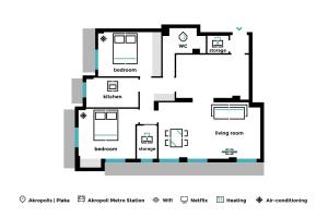Plán poschodí v ubytovaní Acropolis Core Bright & Modern Apartment by UPSTREET
