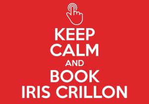 a red poster with a keep calm and book its citation at Hotel Iris Crillon in Fiuggi