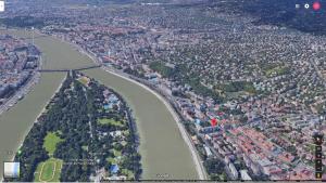Nespecifikovaný výhled na destinaci Budapešť nebo výhled na město při pohledu z apartmánu