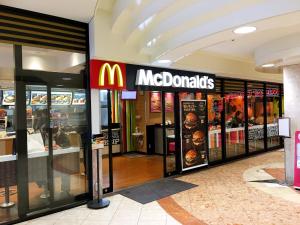 a mcdonalds store in a shopping mall at Osaka Tengachaya Guesthouse SAYURI II in Osaka
