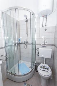a bathroom with a shower and a toilet at Studio Apartment Vasilj in Split