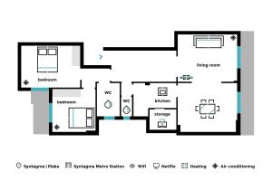 The floor plan of Chic Flat in the Heart of Athens by UPSTREET