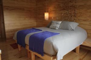 A bed or beds in a room at Robinson Crusoe Deep Patagonia