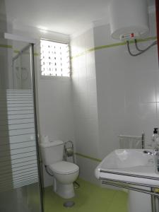 ヘレス・デ・ラ・フロンテーラにあるApartamentos Porvera Jerezのバスルーム(トイレ、シャワー、シンク付)