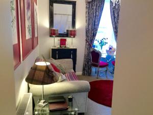 愛丁堡的住宿－邦妮拜德艾瓦公寓，带沙发和窗户的客厅