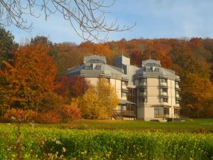 un gran edificio en medio de un campo en Hellmut-Waßmer-Jugendherberge Lörrach, en Lörrach