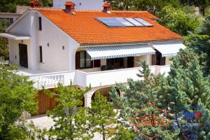 an aerial view of a house with an orange roof at Villa Kovach in Krk