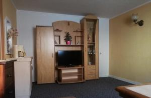 TV a/nebo společenská místnost v ubytování Spreewald Ferienwohnung Wollgast