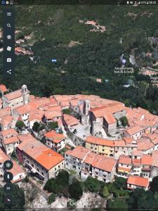 an aerial view of a town with red roofs at Appartamento Poggio Romantico Andrea in Marciana