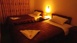 Postel nebo postele na pokoji v ubytování Hostal El Peregrino
