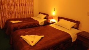 Postel nebo postele na pokoji v ubytování Hostal El Peregrino