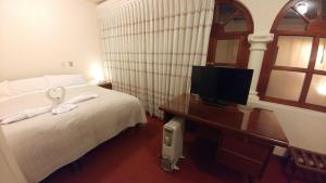 TV a/nebo společenská místnost v ubytování Hostal El Peregrino