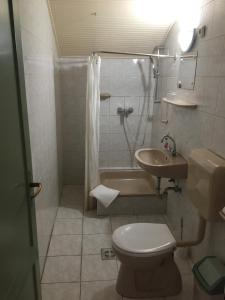 Koupelna v ubytování Muskátli Panzió