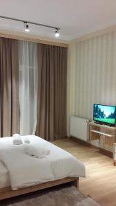 TV a/nebo společenská místnost v ubytování Happy Stay Hotel