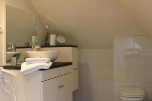 un baño con lavabo e inodoro en B&B Don Genaro, en Dilsen-Stokkem 46 fotos más