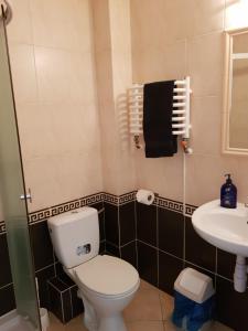 a bathroom with a toilet and a sink at Roadway in Kielce
