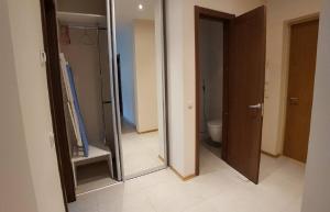 Maza Krumu 28 في ريغا: حمام مع مرآة ومرحاض