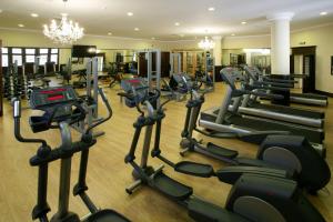 a gym with several rows of tread machines at Arcadia Hotel - Marina Regia Residence in Mamaia Sat/Năvodari