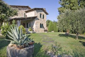 a stone house with plants in front of it at Villa Broccolo in Capannori