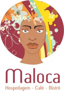 uma ilustração de uma mulher com flores na cabeça em Maloca Hospedagem em São Jorge