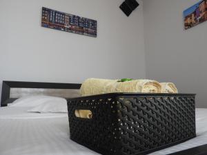 Postel nebo postele na pokoji v ubytování Pensiunea Caramell