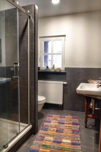 ブリースカステルにあるAltstadt Blieskastel, Gerbergasseのバスルーム(シャワー、洗面台、トイレ付)
