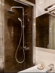 トゥルヴィル・シュル・メールにあるAppartement Trouville Plageのバスルーム(シャワー、シャワーヘッド付)