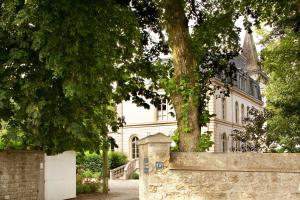 een wit huis met een boom ervoor bij Château de la Marine in Wimille