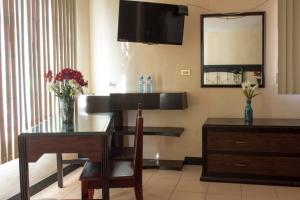 TV a/nebo společenská místnost v ubytování Villas Hotel Cholula