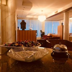 a bowl of food on a table in a room at Hotel Al Sole in Preganziol