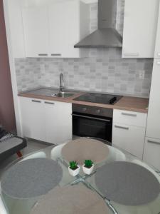 Kuchyň nebo kuchyňský kout v ubytování New apartment Dany with parking for two