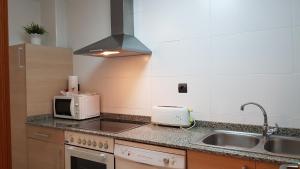 Una cocina o zona de cocina en Apartamentos Puerta Muralla