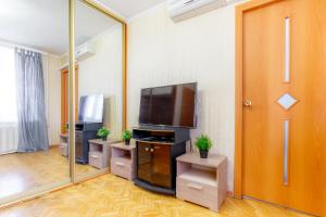 モスクワにあるApartment Paveleckaya (Dubininskaya 2)の薄型テレビ、鏡が備わる客室です。