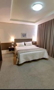 - une chambre avec un grand lit dans l'établissement Rede Andrade Guaíra, à Curitiba