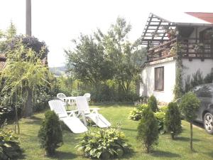 プライドにあるPensiunea AMALIA Panzióの家庭のテーブルと椅子