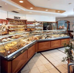a bakery filled with lots of different types of pastries at Pension Panoramablick in Pfarrkirchen im Mühlkreis