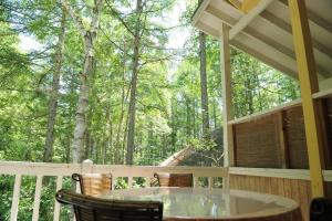 Balkón nebo terasa v ubytování Izumigo AMBIENT Yatsugatake Cottage