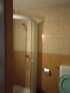 フォクシャニにあるPensiunea SENA Focsaniのバスルーム(シャワー、トイレ、洗面台付)