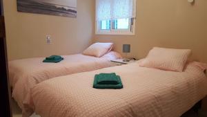 2 nebeneinander sitzende Betten in einem Schlafzimmer in der Unterkunft TRIANA RUISEÑOR in Sevilla