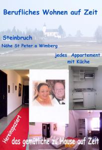 Eine Collage von Bildern einer Frau und eines Mannes in der Unterkunft Appartement St. Peter a Wimberg in Neufelden