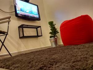 TV a/nebo společenská místnost v ubytování Tehel Farmhouse