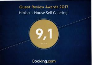 Certifikát, hodnocení, plakát nebo jiný dokument vystavený v ubytování Hibiscus House Seychelles Self Catering